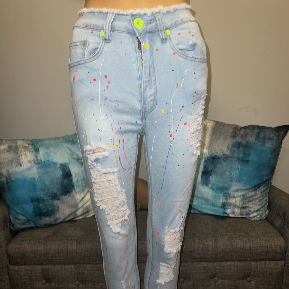 Painting style jeans